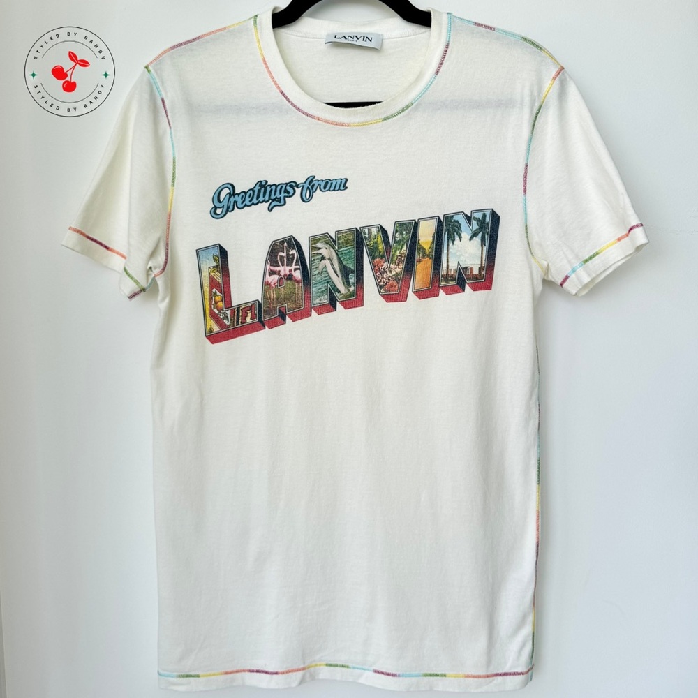 Lanvin Unisex Postcard Print Tee in White